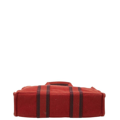Hermes Fourre Tout PM Mini Tote Red Canvas