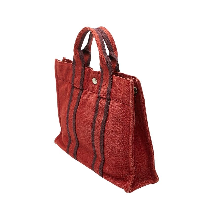 Hermes Fourre Tout PM Mini Tote Red Canvas