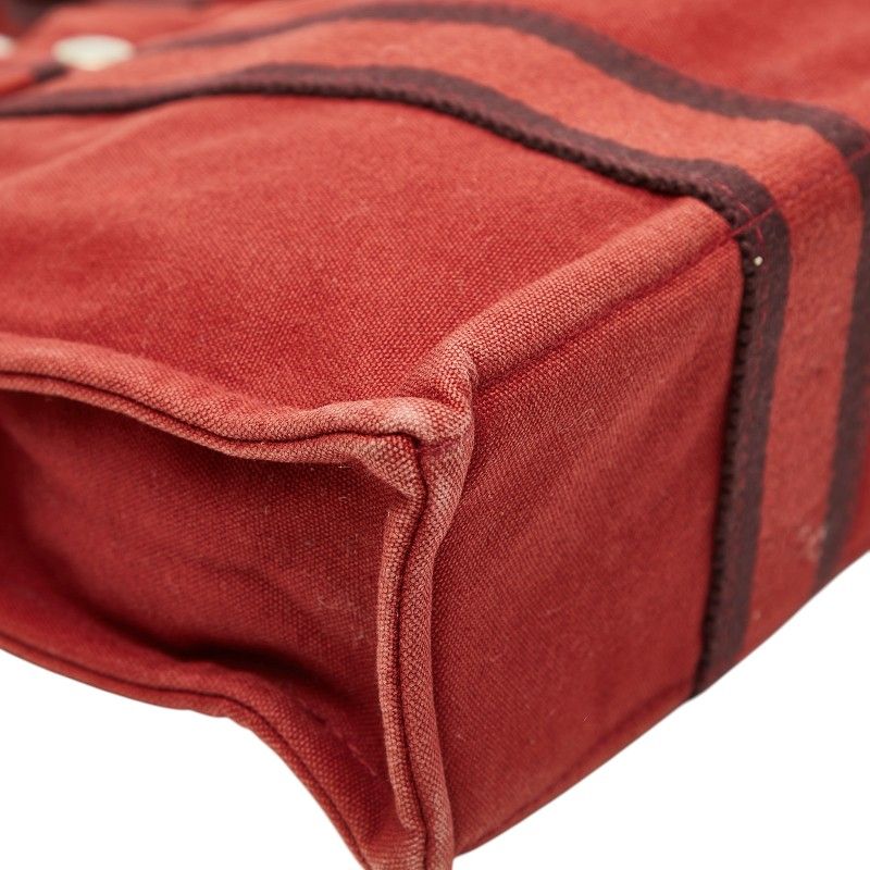 Hermes Fourre Tout PM Mini Tote Red Canvas