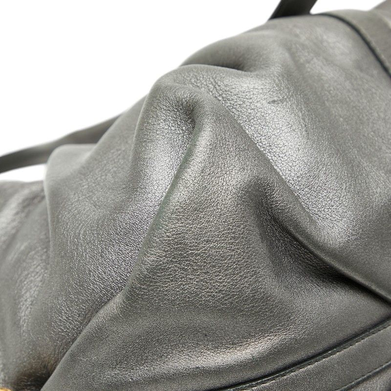 Bvlgari Chandra Handbag Gray Leather