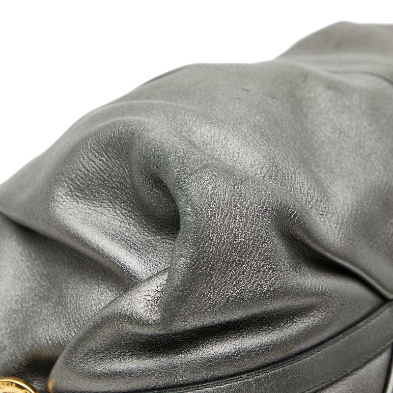 Bvlgari Chandra Handbag Gray Leather