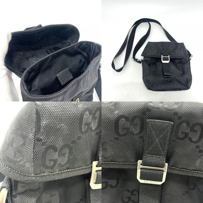 Gucci Shoulder Bag Off the Grid Nylon Leather Black