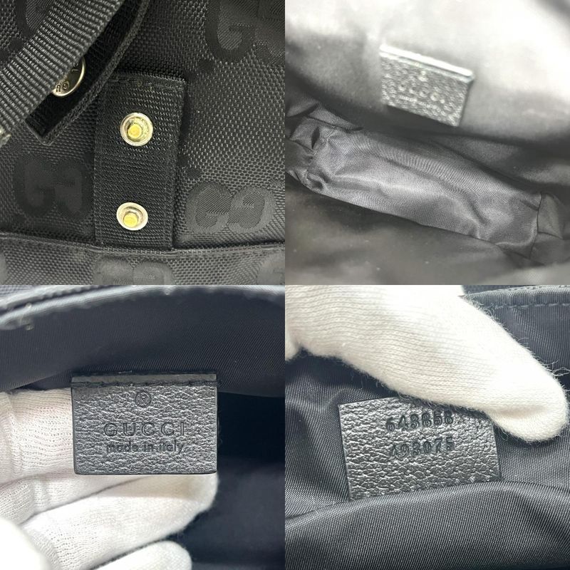 Gucci Shoulder Bag Off the Grid Nylon Leather Black