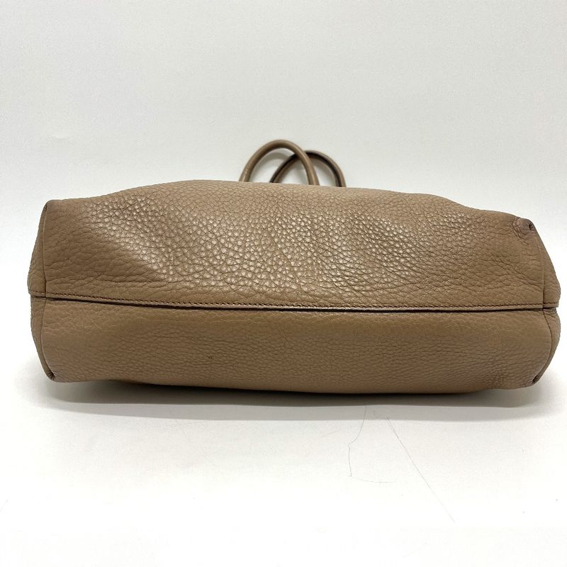 Prada Tote Logo Nylon Leather Beige