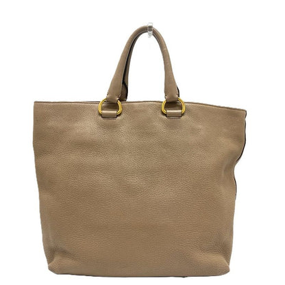 Prada Tote Logo Nylon Leather Beige
