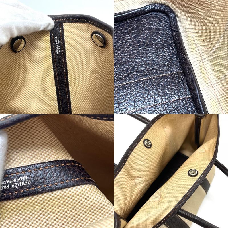 Hermes Tote Garden Party PM Toile Ash Beige