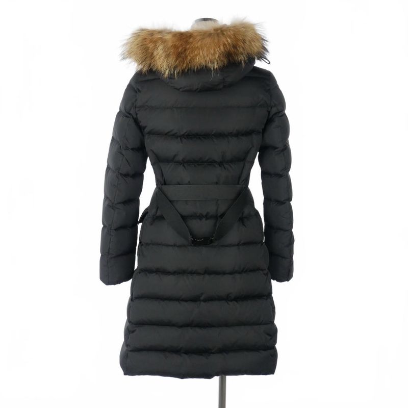 Moncler Down Coat Long Genevrier Nylon 00 Black