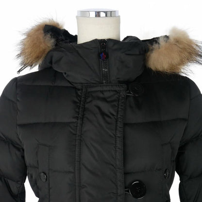 Moncler Down Coat Long Genevrier Nylon 00 Black