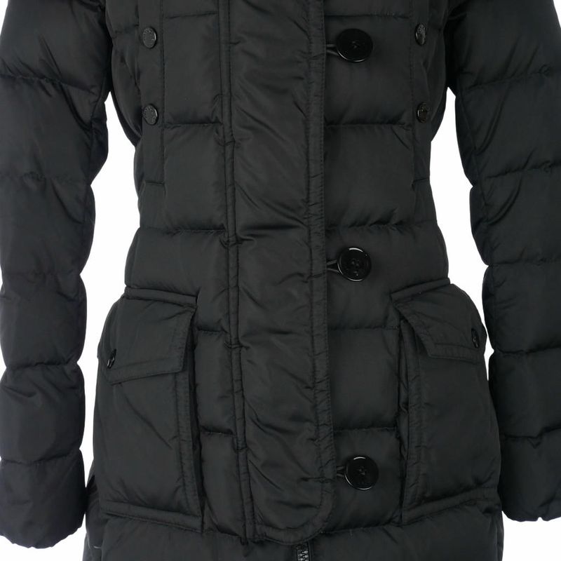 Moncler Down Coat Long Genevrier Nylon 00 Black
