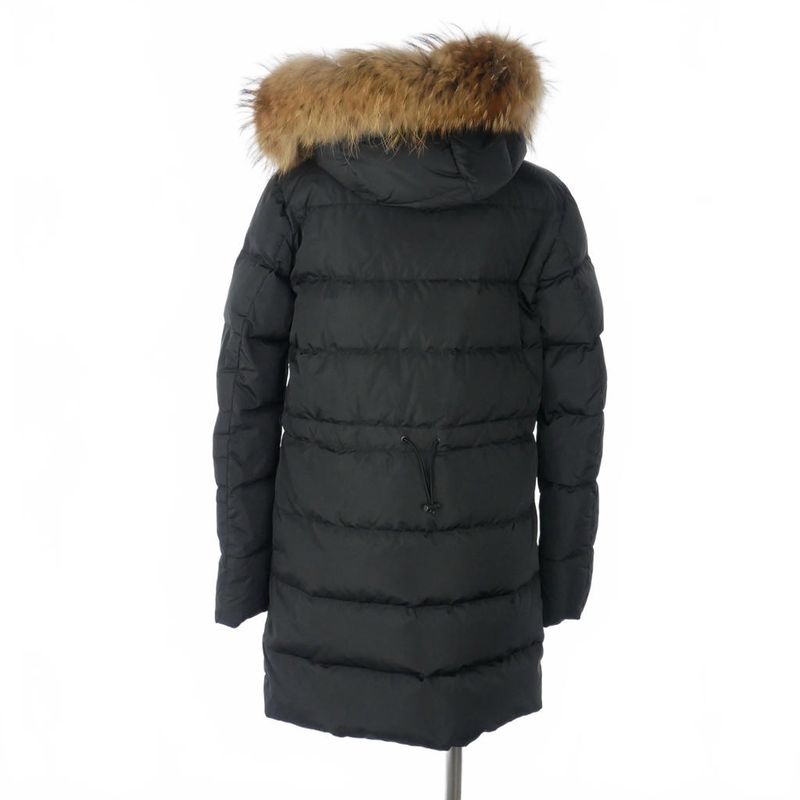 Moncler Down Coat Flagon Fragon Long Fur 00 Black