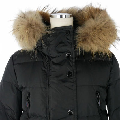 Moncler Down Coat Flagon Fragon Long Fur 00 Black