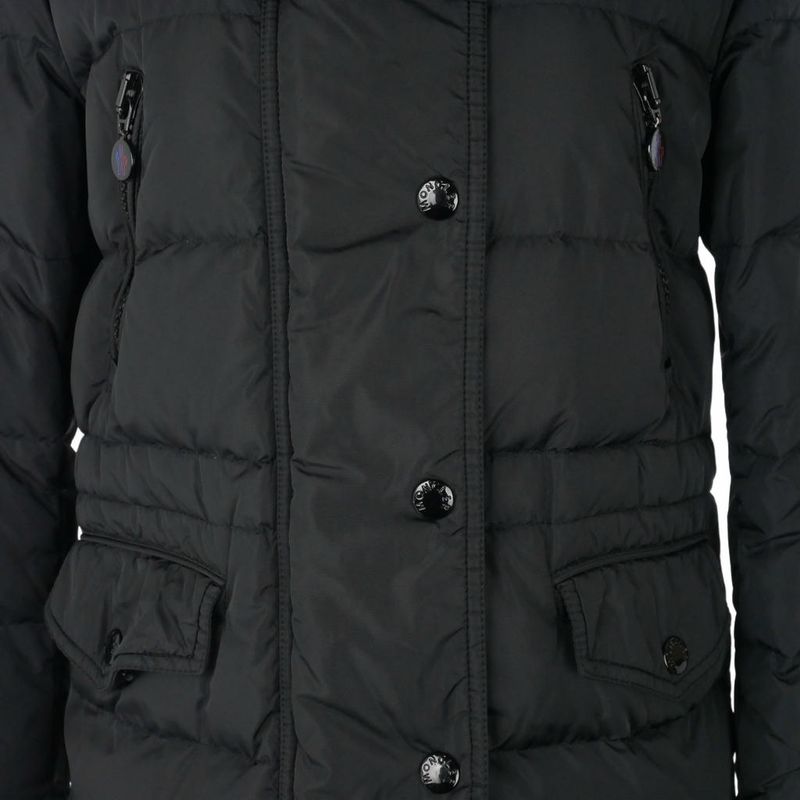Moncler Down Coat Flagon Fragon Long Fur 00 Black