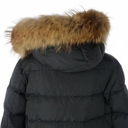 Moncler Down Coat Flagon Fragon Long Fur 00 Black