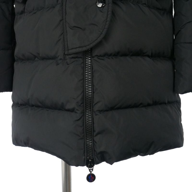 Moncler Down Coat Flagon Fragon Long Fur 00 Black