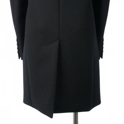 Saint Laurent Paris Wool Long Coat Fabric 34 Black