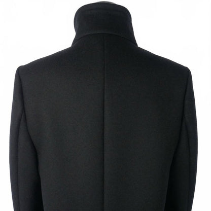 Saint Laurent Paris Wool Long Coat Fabric 34 Black