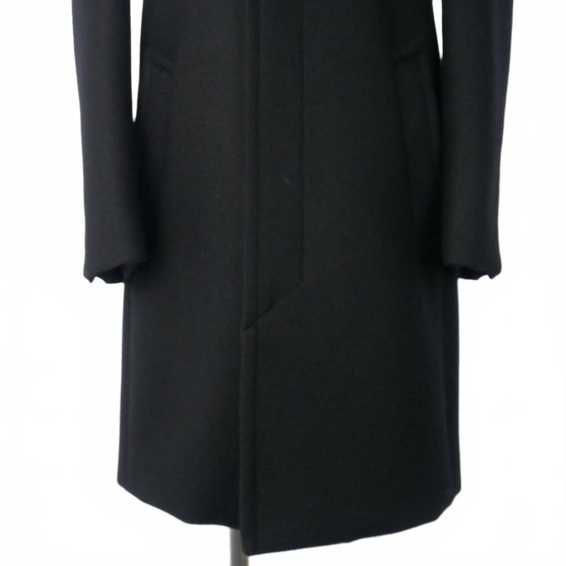 Saint Laurent Paris Wool Long Coat Fabric 34 Black