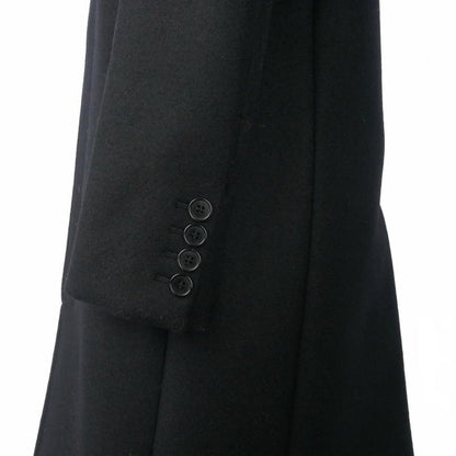 Saint Laurent Paris Wool Long Coat Fabric 34 Black