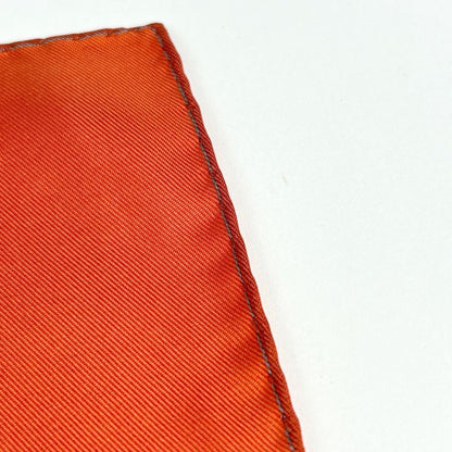 Hermes Carre 90 Alliances du Monde Rings of the World Scarf Silk Orange Brown
