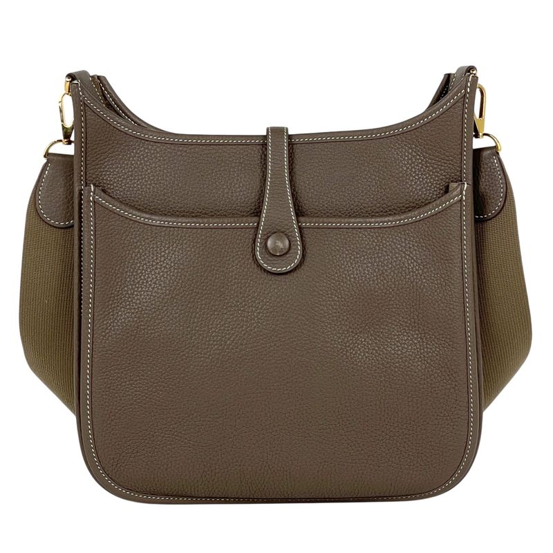 Hermes Evelyne 3 Hlogo PM Shoulder Bag Taurillon Clemence Etoupe