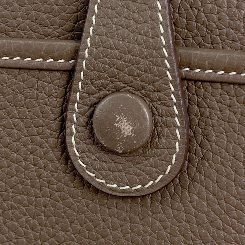 Hermes Evelyne 3 Hlogo PM Shoulder Bag Taurillon Clemence Etoupe