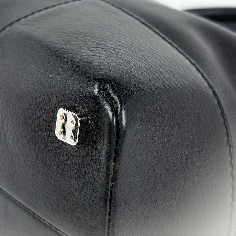Loewe Amazona Justa Tote Anagram Handbag Leather Black