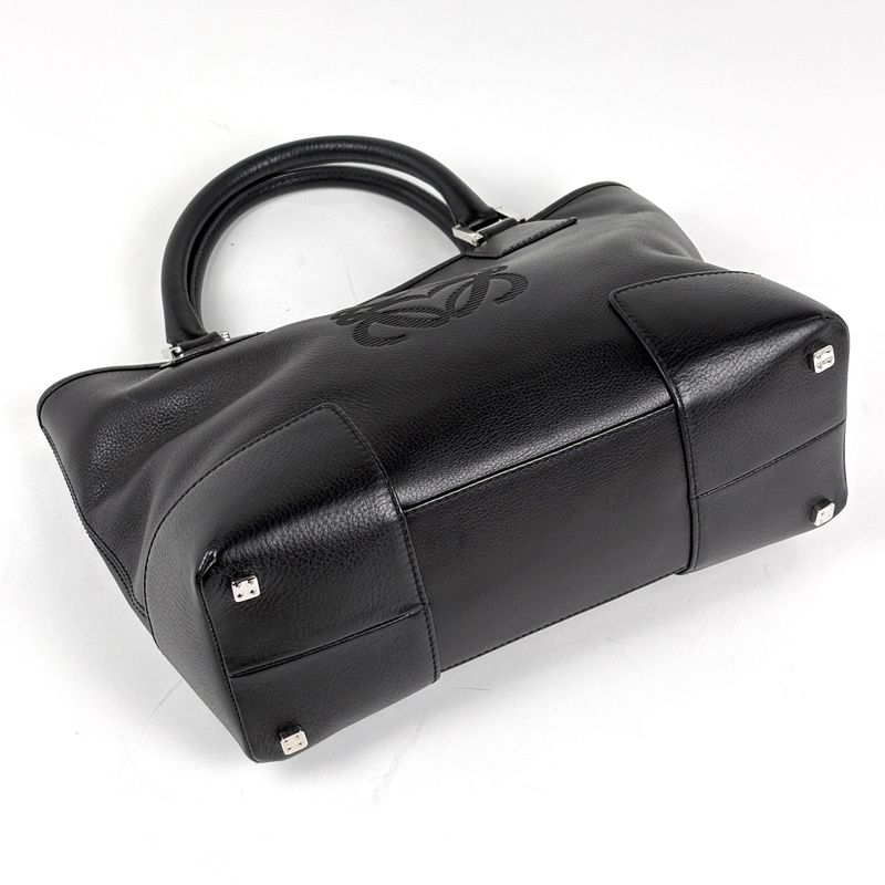 Loewe Amazona Justa Tote Anagram Handbag Leather Black