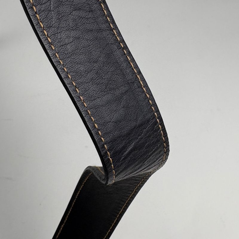 Gucci Gglogo Shoulder Bag Ribbon Vintage Black