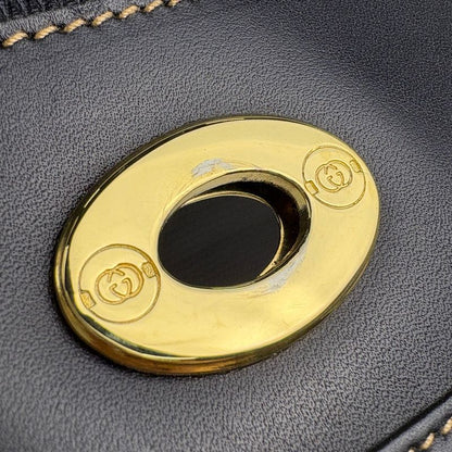 Gucci Gglogo Shoulder Bag Ribbon Vintage Black