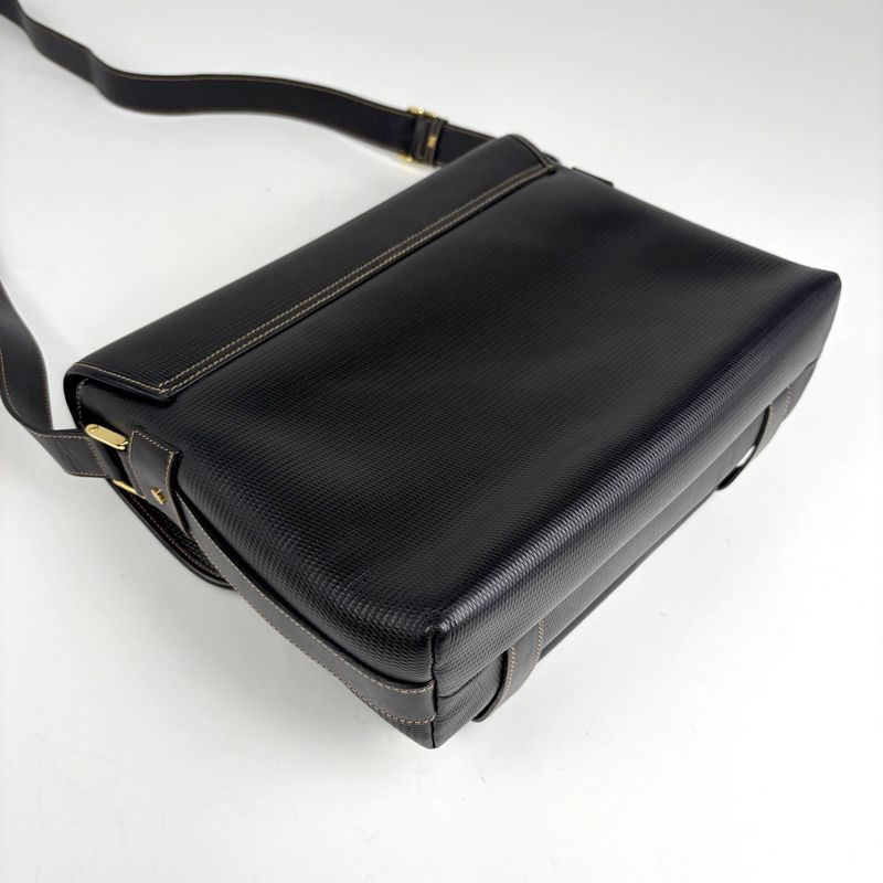Gucci Gglogo Shoulder Bag Ribbon Vintage Black