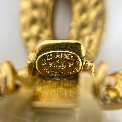 Chanel CC Logo Earrings Swing Large Gold Plated