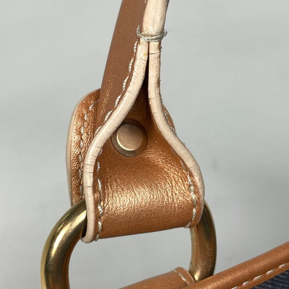 Celine Boogie Bag Paris Macadam Lame Handbag Denim Blue Brown