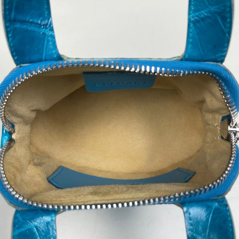 Bvlgari Mini Handbag Leather Blue