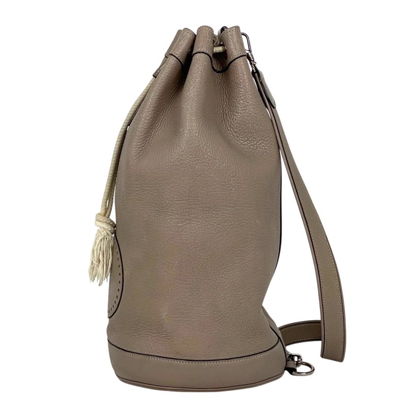 Hermes Lunch Shoulder Drawstring Perforated Hlogo Bag Taurillon Clemence Tourti