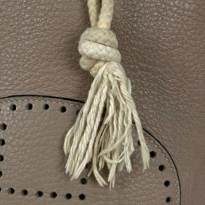 Hermes Lunch Shoulder Drawstring Perforated Hlogo Bag Taurillon Clemence Tourti
