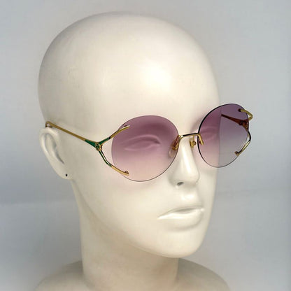 Gucci Interlocking Gradient Sunglasses Rimless Eyewear Metal Gold