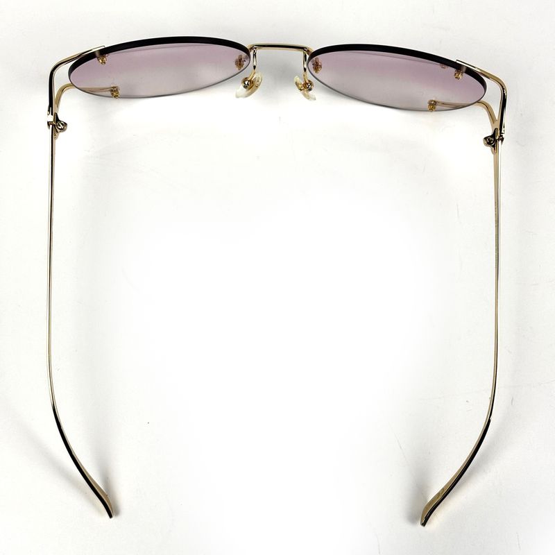 Gucci Interlocking Gradient Sunglasses Rimless Eyewear Metal Gold