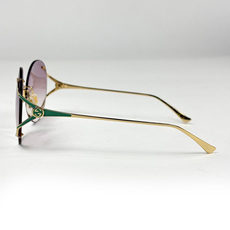 Gucci Interlocking Gradient Sunglasses Rimless Eyewear Metal Gold