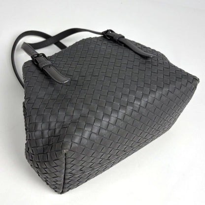 Bottega Veneta Intrecciato Handbag Nappa Braided Leather Gray