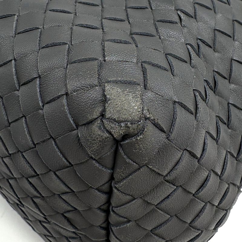Bottega Veneta Intrecciato Handbag Nappa Braided Leather Gray