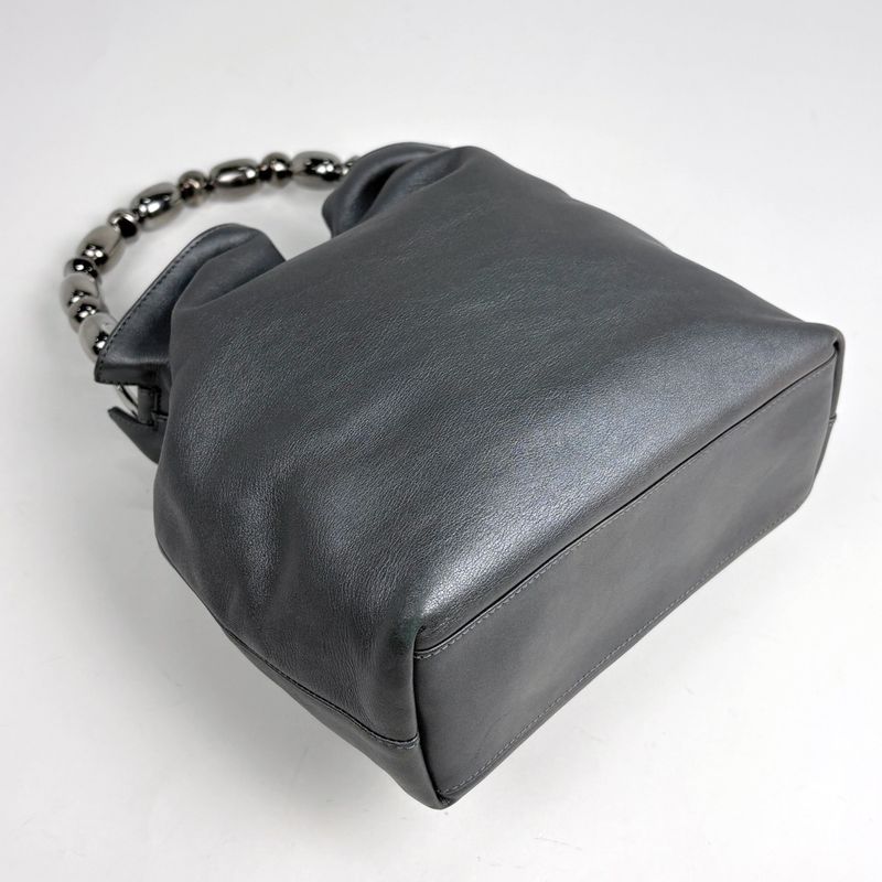 Dior Maris Pearl Handbag Leather Gray