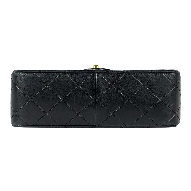 Chanel Quilted Single Flap Chain Shoulder Bag CC Logo Leather Black