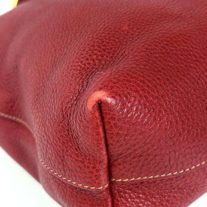 Prada Logo 2-Way Shoulder Bag Tote Leather Red