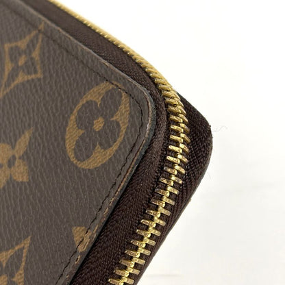 Louis Vuitton Portefeuille Clemence Zip Around Wallet Monogram Brown Fuchsia