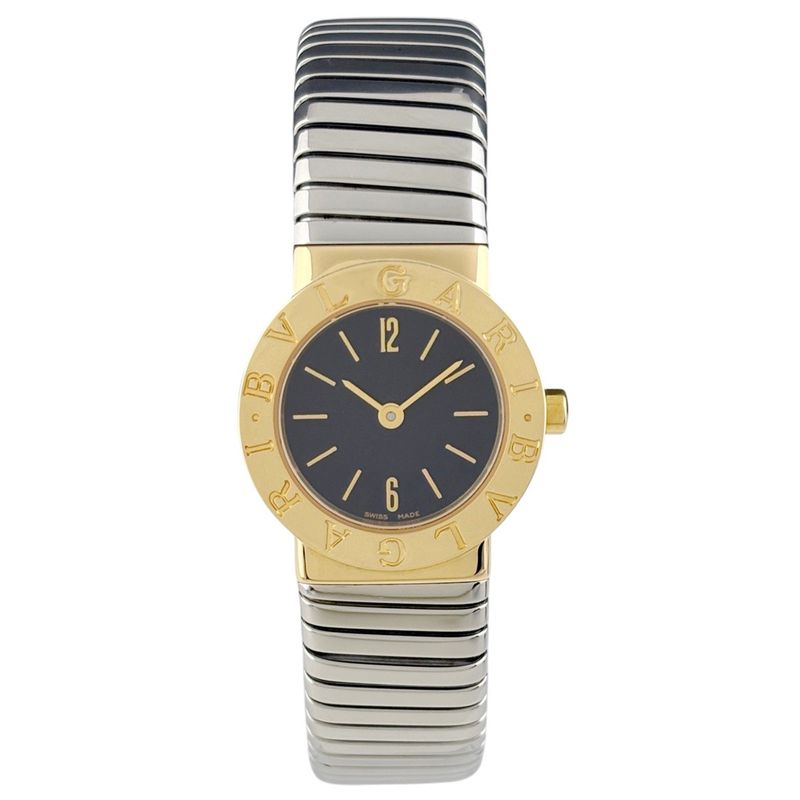 Bvlgari Tubogas Watch SS YG Quartz Black