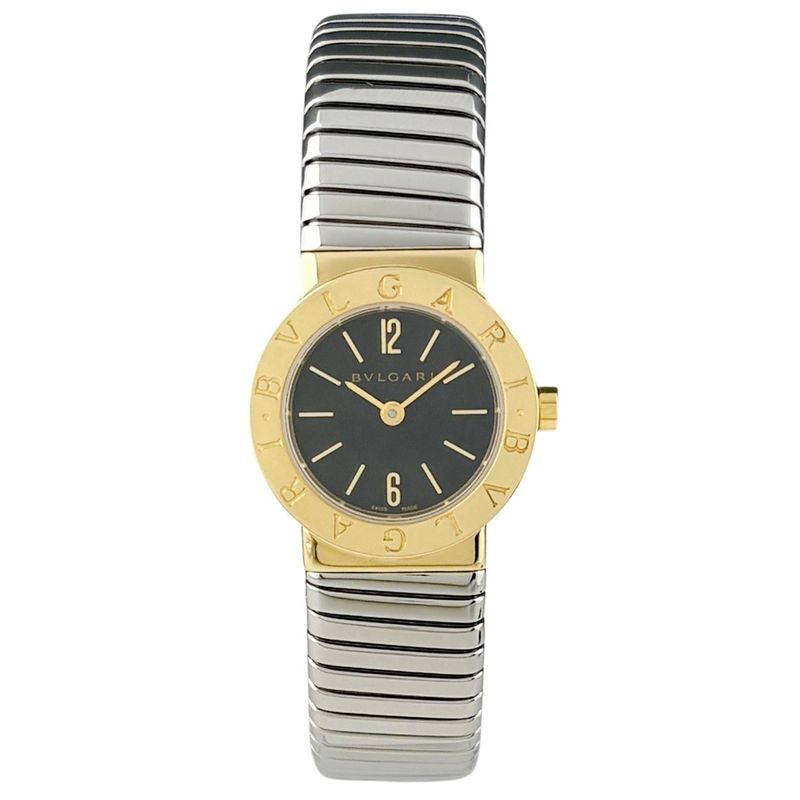 Bvlgari Tubogas Watch SS YG Quartz Black