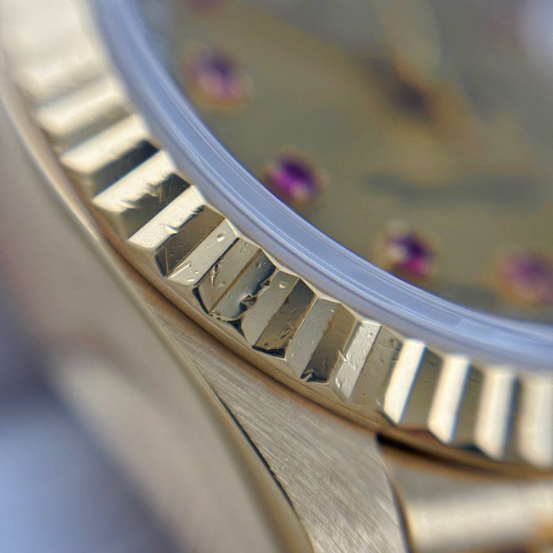Rolex Datejust Milliard Diamond Watch YG Ruby Automatic Winding Champagne Gold