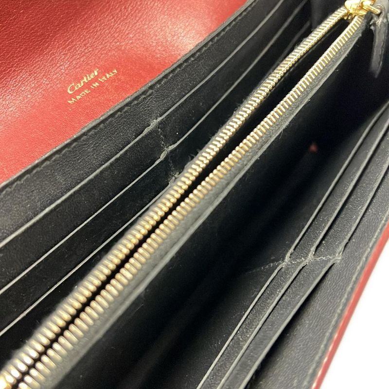 Cartier Wallet Garland de Red Gold Leather