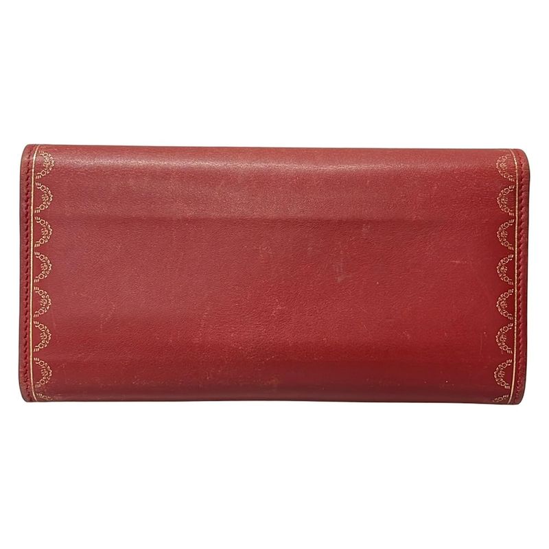 Cartier Wallet Garland de Red Gold Leather