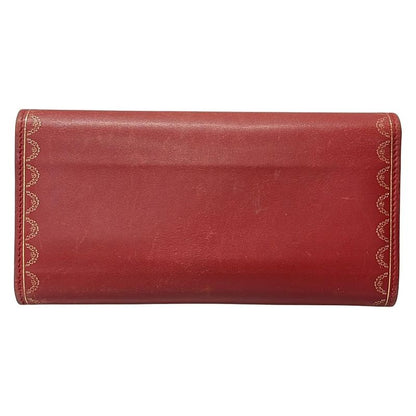 Cartier Wallet Garland de Red Gold Leather